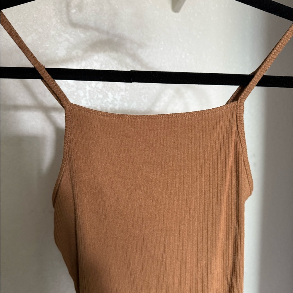 Tan Ribbed Bodysuit - Picture 2 of 4